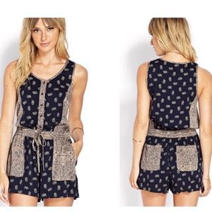 Life in Progress Bohemian Romper Pockets Sz M